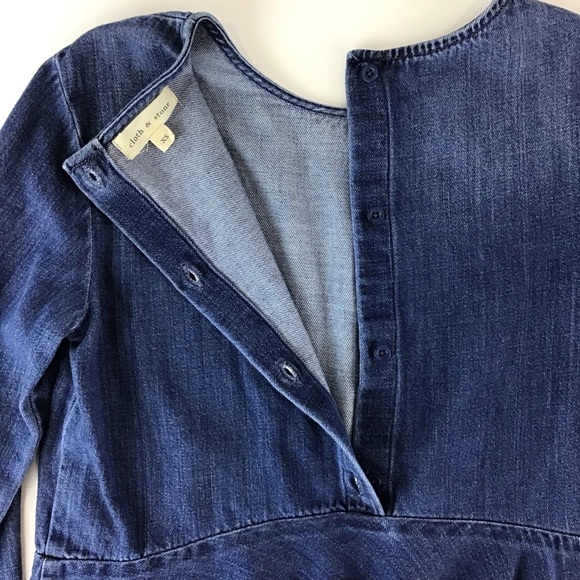 Cloth & Stone Blue Denim Peplum Shirt | XS - Picture 5 of 12